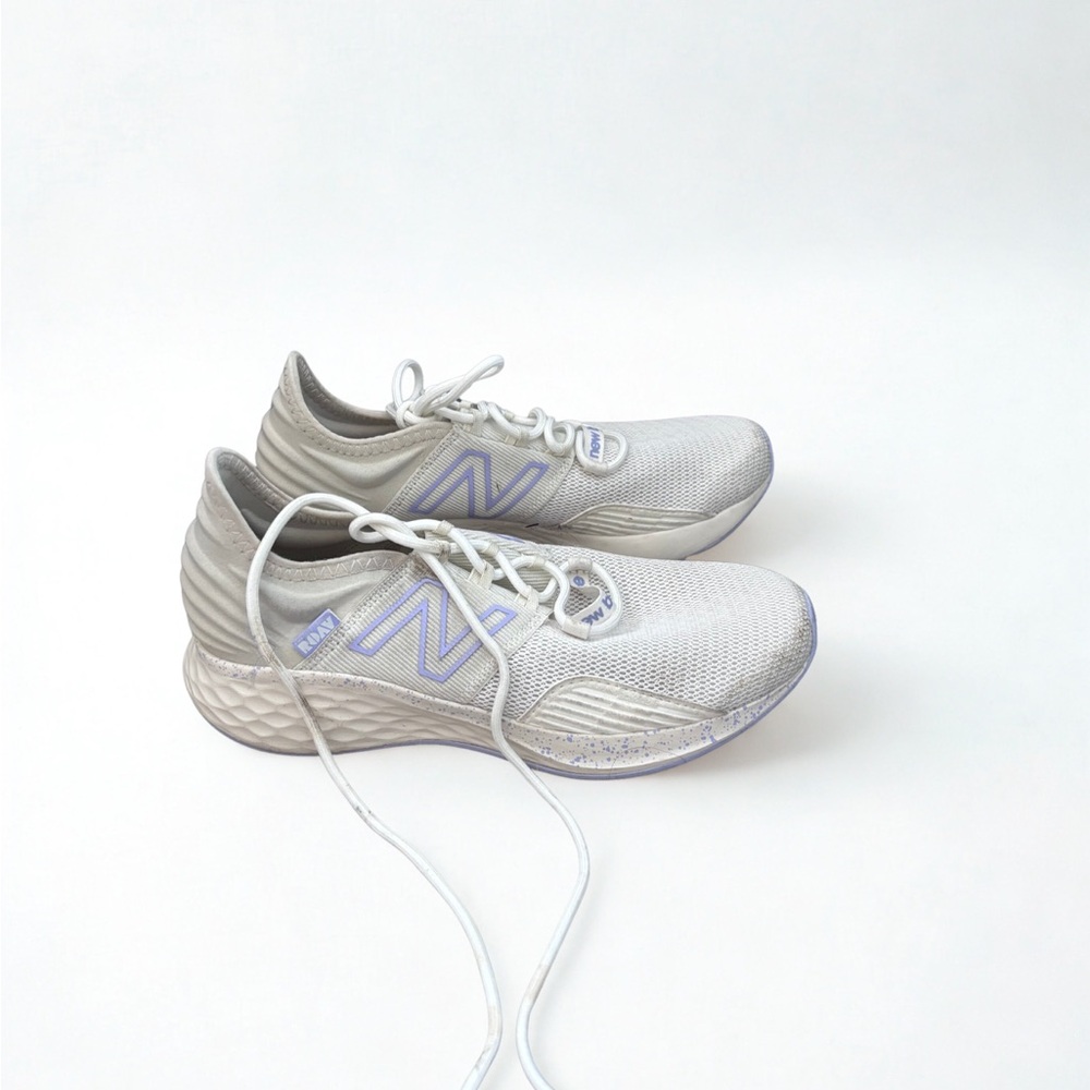 New Balance White and Lavender Running Shoes